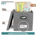 thumbnail image 4 of Caja gris para guardar discos de vinilo con capacidad para 50 unidades (2 unidades), 4 of 7