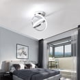 ADISUN Modern Led Ceiling Light Fixtures Creative Round Led Ceiling Lamps Cool White 6000K for Hallway Aisle Living Room Bedroom Lights, Chrome