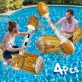 thumbnail image 1 of 4 Pcs Inflatable Pool Fighting Float Row Toys Battle Log Rafts for 2 Players Adults Children Summer Pool Party Water Sports Games Float Toys Swimming Pool Water Toys (57" x 14"), 1 of 6