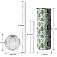 thumbnail image 5 of 20oz Multicolor Christmas Tree Pattern Skinny Tumblers Stainless Steel Tumbler with Lid and Straw,Vacuum Insulated Double Wall Travel Tumbler Cups with Cleaning Brush for Coffee,Tea, 5 of 6