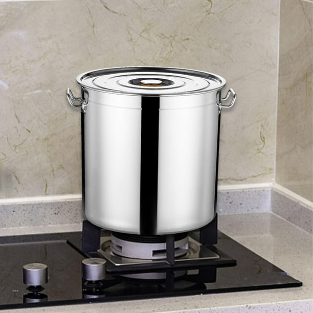 Marmite En Acier Inoxydable Avec Couvercle - Casserole à Soupe De 56 L