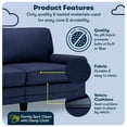 thumbnail image 3 of Serta Copenhagen 73" Rolled Arm Sofa with Removable Covers Navy Blue, 3 of 16