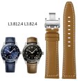 thumbnail image 2 of Correa de reloj para hombre Longines Pioneer Speed Equestrian L3.812.4 L3.82.4 de piel de vaca de negocios, resistente al agua, 21 mm y 22 mm, 2 of 5