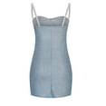 thumbnail image 6 of IROINNID Savings Party Dresses for Women Holiday Night Sexy Summer Glitter Brightens Drill Sexy Backless Solid Mini Dress,Light Blue, 6 of 9