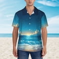 thumbnail image 2 of Fotbe Night Sky Beach Scene Camisa Hawaiana para Hombre Unisex – Camisa Casual de Verano con Botones de Manga Corta de Algodón y Lino,3X-Large, 2 of 7
