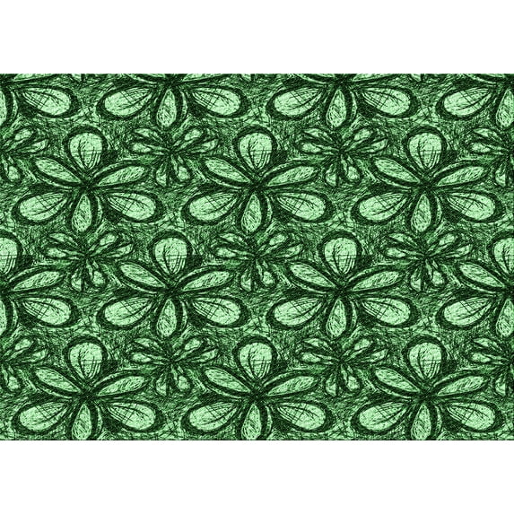Ahgly Company Indoor Rectangle Patterned Stoplight Go Green Area Rugs, 7' x 9'