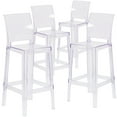 thumbnail image 2 of Flash Furniture McKenna Square Back Ghost Barstool, Transparent, Set of 4, 2 of 14