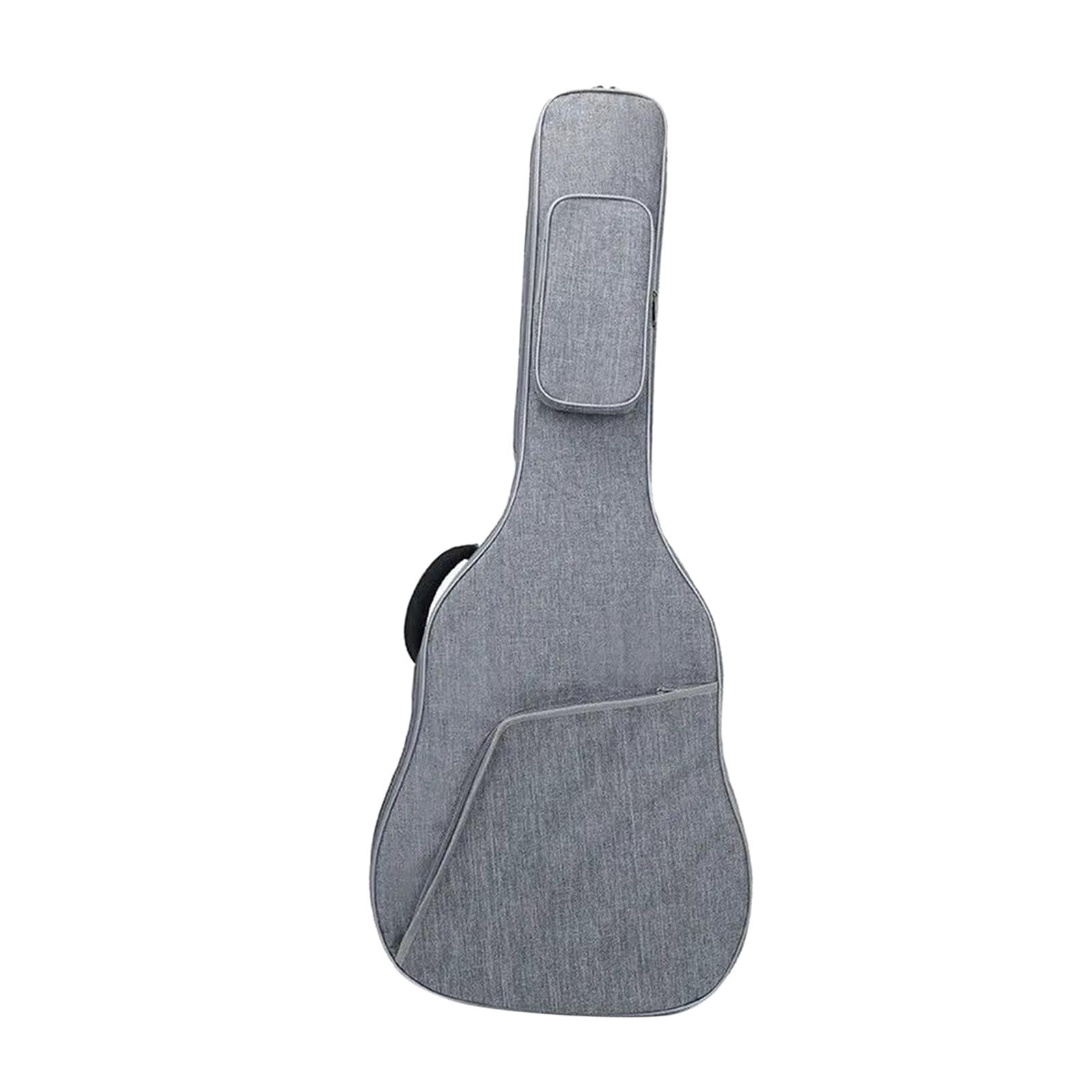 Rushawy Electric Gig Bag Waterproof 2 Pockets Professional Padded Soft Case for Electric Gray