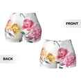 thumbnail image 5 of Vsdgher Colorful Flowers print Workout Shorts for Women Seamless Soft Smooth Gym Yoga Scrunch Active Exercise Fitness Shorts, 5 of 8