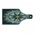 thumbnail image 1 of Compass Cutting Board, Navigation Theme Compass with Windrose and Helm on a Wavy Backdrop Maritime, Tempered Glass Cutting and Serving Board, Wine Bottle Shape, Yellow Navy Blue, by Ambesonne, 1 of 1