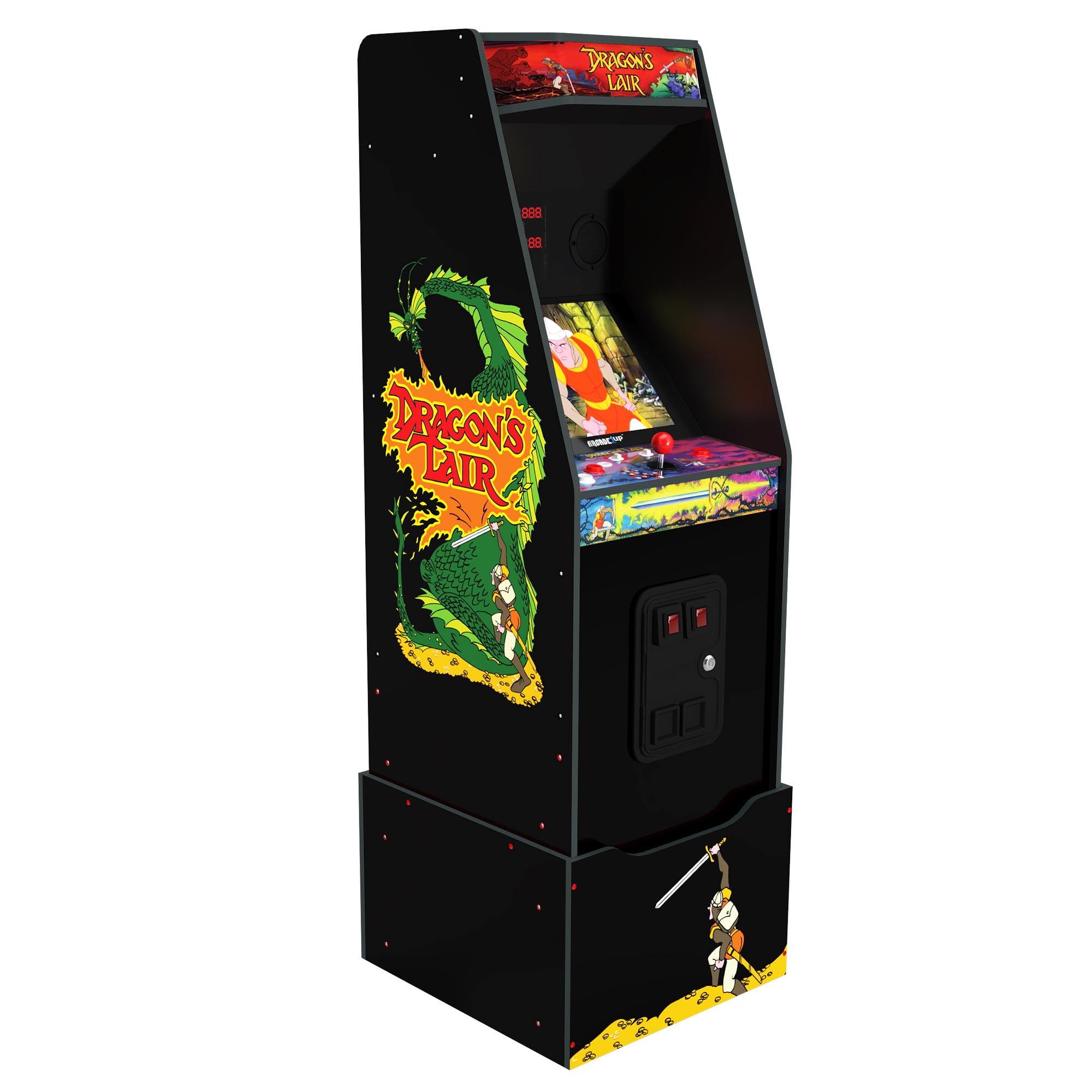 Arcade1UP Dragon's Lair, 3 Games in 1, Video Game Arcade with Custom Riser  