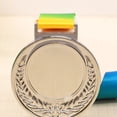 thumbnail image 2 of Medalla Ganadores Metal Plateado 6 5 Cm para Competición Escolar Deportiva (Plata), 2 of 5