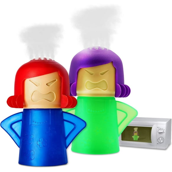 NETSENG Microwave Cleaner, 2 PCS Angry Mama Microwave Cleaner Easily Clean in Minutes Cleans Add Vinegar and Water
