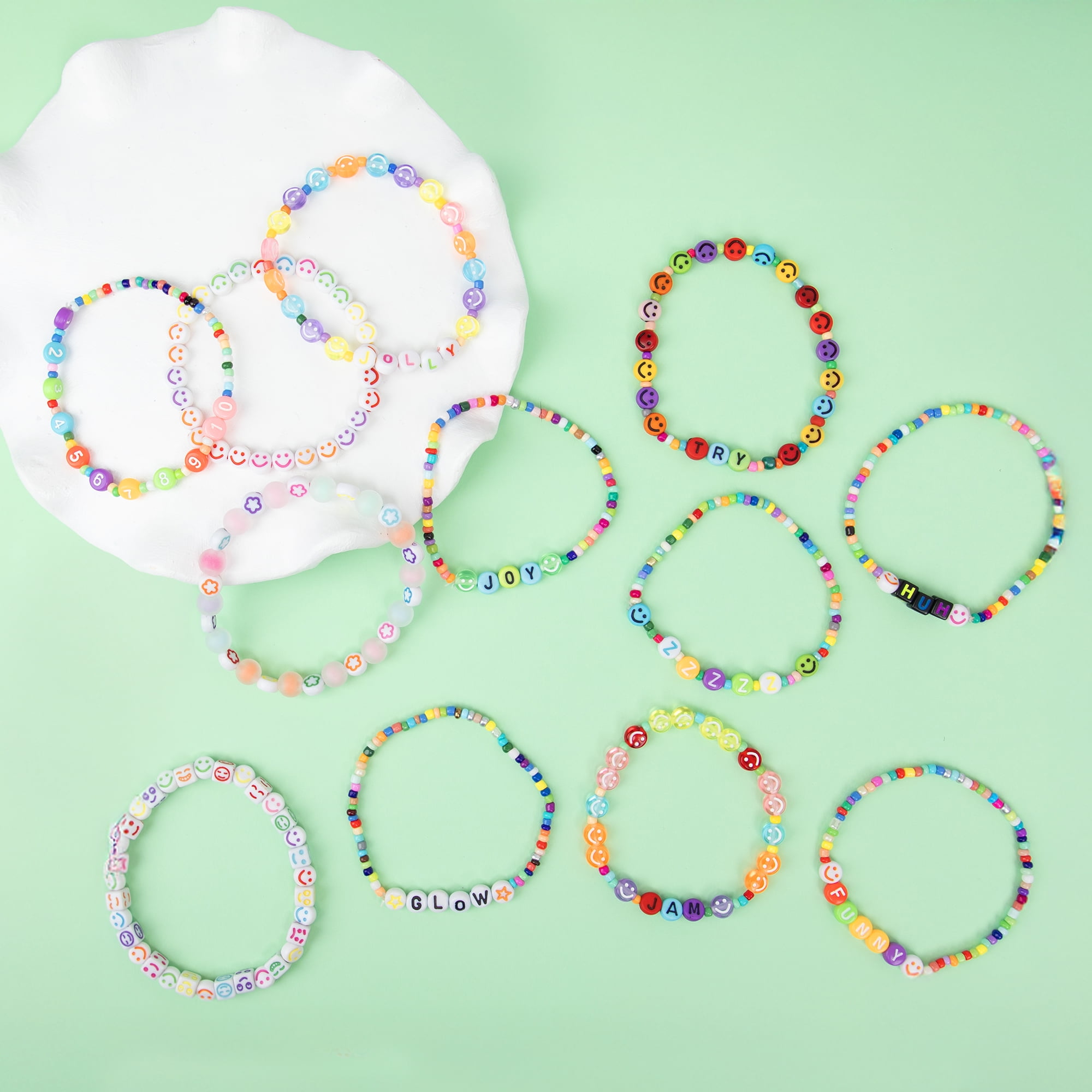 CousinDIY Jewelry Making Friendship Bracelet Kit with Seed and Letter Beads