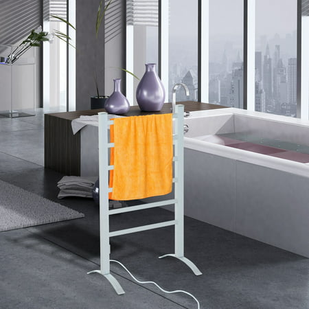 HomCom 6 Bar Aluminum Free Standing Electric Towel Warmer (Best Towel Warmer For The Money)