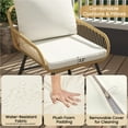 thumbnail image 5 of Yaheetech Boho Style Outdoor Wicker Bistro Set with Cushions and Pillows, Set of 3, Tan/Cream, 5 of 7