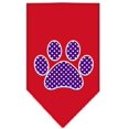 thumbnail image 1 of Purple Swiss Dot Paw Screen Print Bandana Red Small, 1 of 1