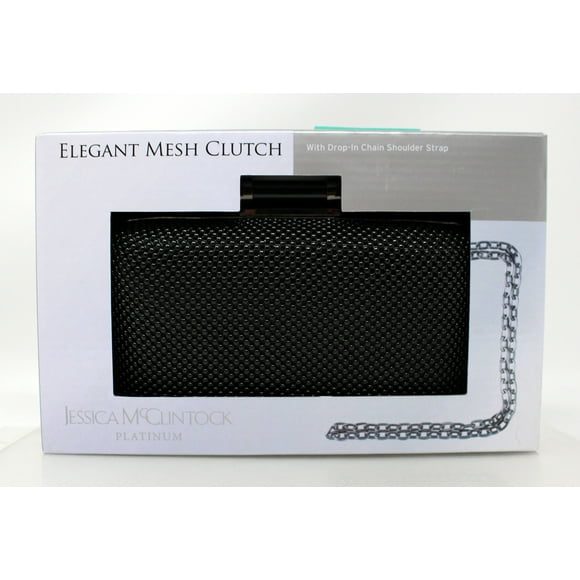 Jessica McClintock Black Elegant Mesh Clutch