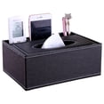 thumbnail image 1 of Bedroom Phone Desk Organizer Remote Control Holder PU Leather Storage Box, 1 of 3