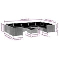 thumbnail image 4 of vidaXL 10 Piece Garden Lounge Set with Cushions Poly Rattan Grey, 4 of 5