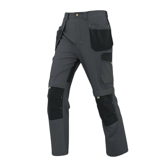 Dagugfen Pants for Men Construction Work Stretch Color Block Double Knee Reinforcement Carpenter Cargo Pants