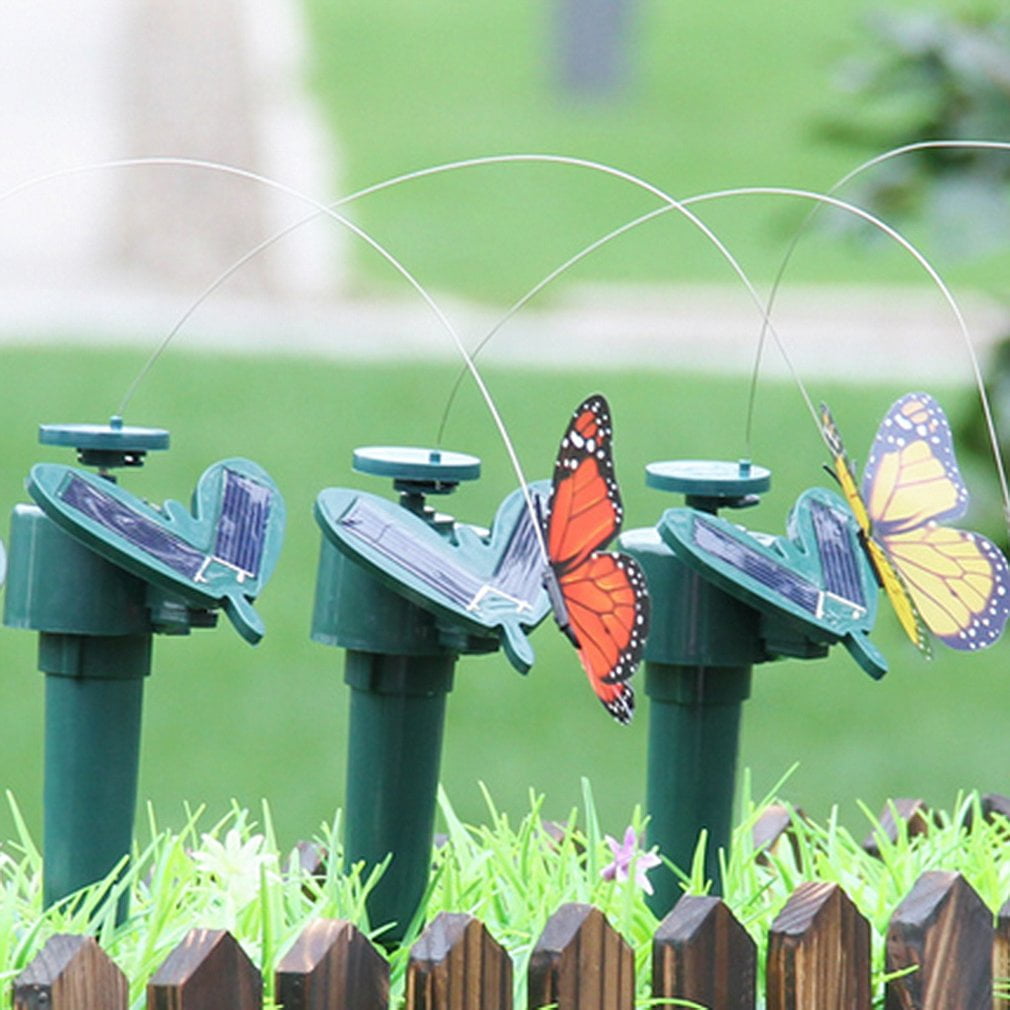 Solar Powered Dancing Flying Butterfly Garden Decoration Color At Random 