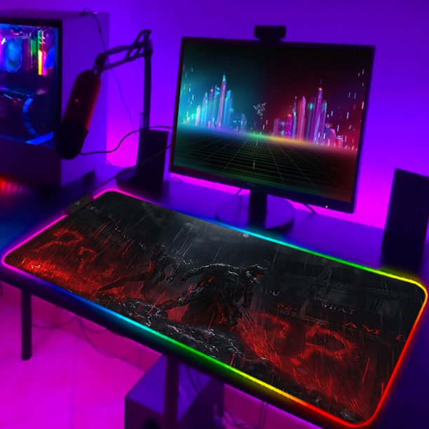 Batmans-alfombrilla de ratón Rgb para ordenador, 900x400, retroiluminada, para escritorio, con bloqueo de bordes, Accesorios de ordenador para juegos, Led de velocidad LIUWENJING unisex