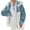 Blue, variant on Womens Fuzzy Fleece Jacket, Zip Up Plush Color Block Stitching Winter Jacket Coat, Warm Fleece Blanket Jackets for Women with Hood Outwear with Pockets White L