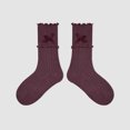 thumbnail image 4 of Sunbona Girls Bow Lace Cuff Knee High Socks Soft Comfortable Stretchable Stockings For Everyday School Wear, 4 of 5