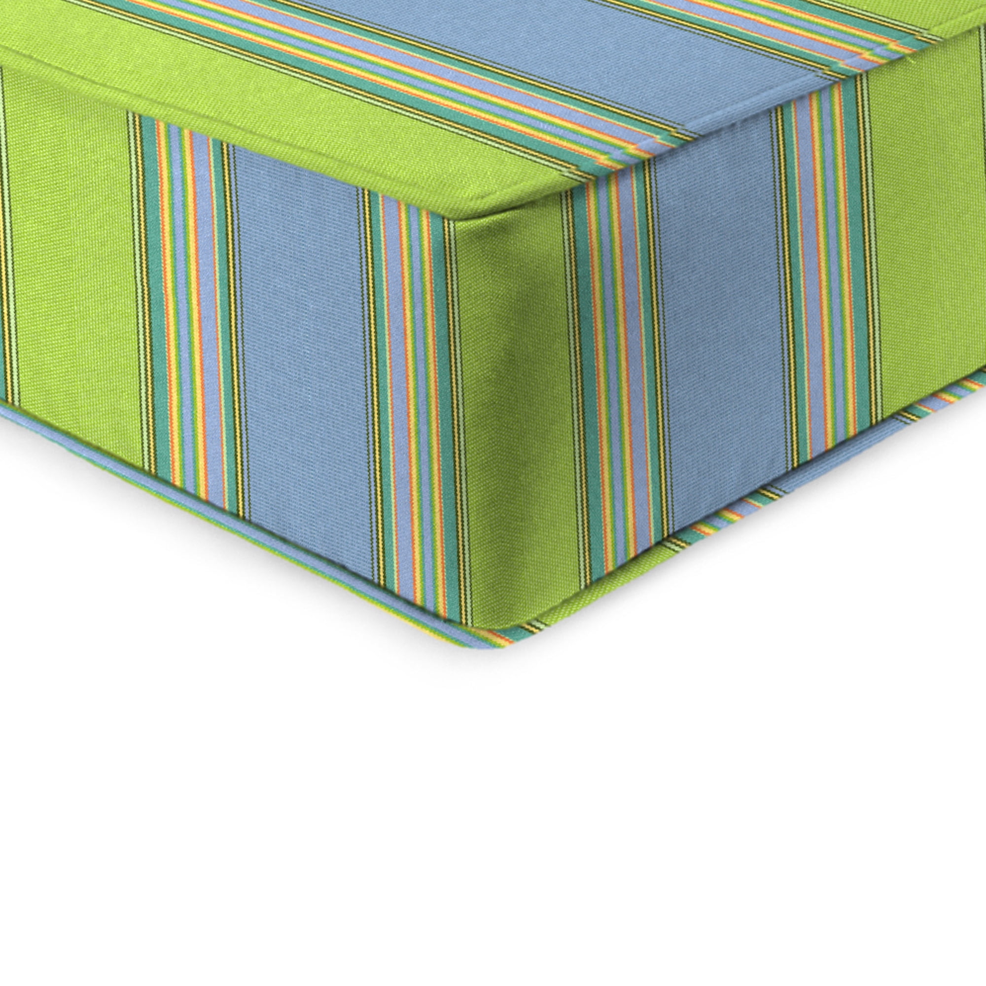 Jordan Manufacturing Sunbrella 46.5" x 24" Bravada Limelight Multicolor Stripe Rectangular Outdoor Deep Seat Chair Cushion Set with Welt