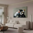 thumbnail image 3 of Listen to Music Monkey Oil Painting Canvas Poster Bedroom Decor Sports Landscape Office Room Decor Gift,Frame-style,16x24inch(40x60cm), 3 of 8