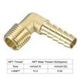 thumbnail image 4 of Uxcell Brass Hose Barb Fitting Elbow Male Threaded Right Angle Pipe Connector 5/16", 4 of 7
