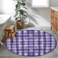 thumbnail image 4 of Vintage Purple Plaid Round Living Room Rugs 4 ft, Watercolors Gradient Abstract Washable Area Rug with Non-Slip Sturdy Edge Binding Round Carpet for Entryway Kitchen Bedroom Bathroom, 4 of 9