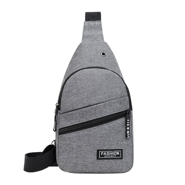 Mochila bandolera con orificio para auriculares, bolso de pecho multiusos, bolso de hombro, mochila ajustable para viajes, senderismo, bolso informal ligero para actividades al aire libre, trabajo y