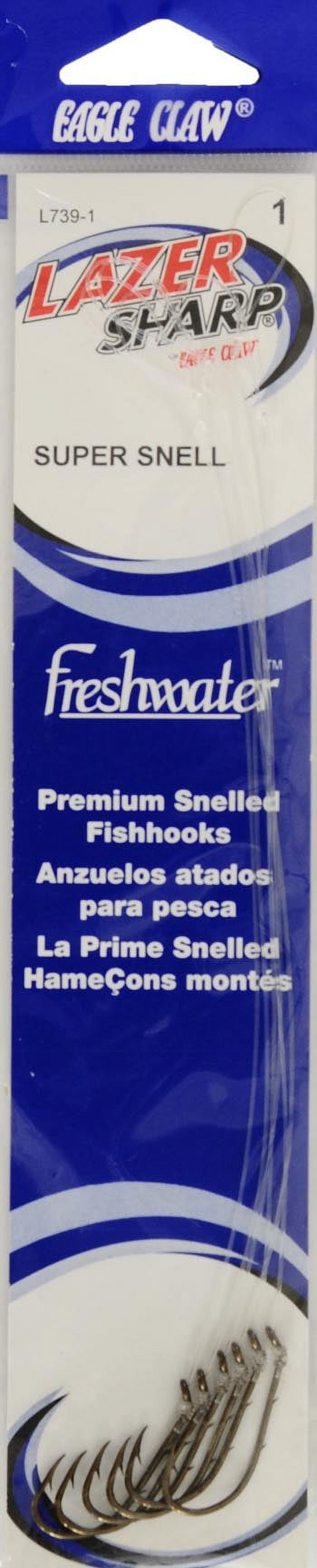 (3 pack) Lazer Sharp L739H-1 Lazer Sharp 6" Super Snell, Bronze, Size 1 Hook