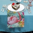 thumbnail image 4 of WYYP Flamingo Flowers Polyester Party Dinner Decoration Washable Napkins 4 PCS, 4 of 7