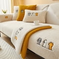 thumbnail image 2 of 1 funda de sofá Sherpa, funda de sofá apta para perros, protector de cojín de asiento de felpa, funda de sofá antideslizante difusa, protector de muebles para dormitorio, oficina, sala de estar, decor, 2 of 4