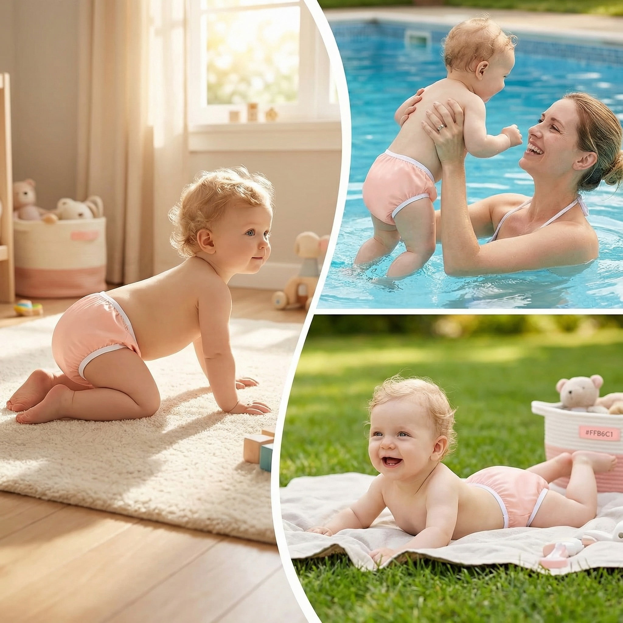BlinkLLX 10 Pairs Waterproof Plastic Pants for Toddlers Reusable Plastic Diaper Covers Potty Training Underwear Pants(M)