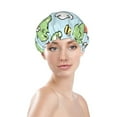 thumbnail image 3 of Disketp Cute Floral Frog Shower Caps,Reusable Shower Cap For Women, Double Layer Waterproof Hair Cap, Large Size For All Hair Lengths,For Girls Spa Home Salon Use, 3 of 9