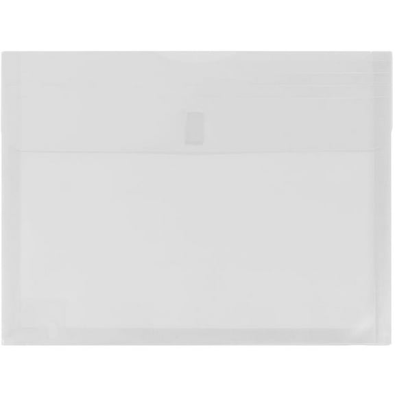 JAM Paper Plastic Expansion Envelopes, Hook & Loop, Letter Booklet, 9 3/4 x 13, 1 in Expansion, Clear, 3/Pack