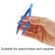 thumbnail image 4 of Pinzas en forma de V para barra de resorte de reloj Unique Bargains, herramienta de reparación de reloj de aleación de aluminio para relojeros y reparadores, azul, 4 of 7