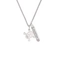 thumbnail image 2 of Delight Jewelry Acrylic Small Mirror Skull Silvertone Guardian Angel Bar Charm Necklace, 23", 2 of 4