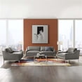 thumbnail image 2 of Modway Harness 3-Piece Stainless Steel & Leather Sofa Set in Gray, 2 of 8