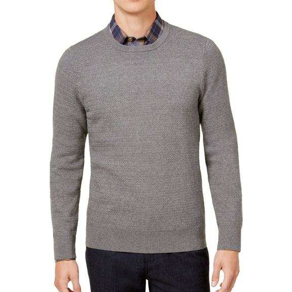 Ryan Seacrest Mens Heather Pullover Sweater, Grey, Small