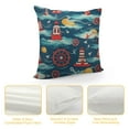 thumbnail image 4 of Nawypu  Throw Pillow Cover Nautical Sailing Anchor Helm Lifebuoy Bird Lighthouse Navy Mediterranean Style Decor Lumbar Pillow Case Cushion for Sofa Couch Bed Standard, 4 of 5
