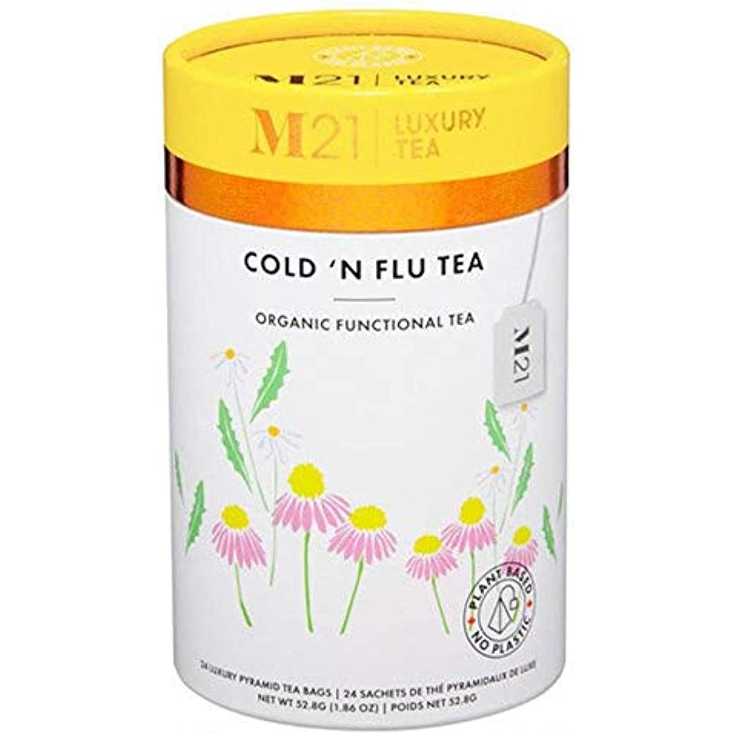M21 Cold N Flu Tea Luxury Grade 1, Organic Herbal Tea, 24 Plant Based