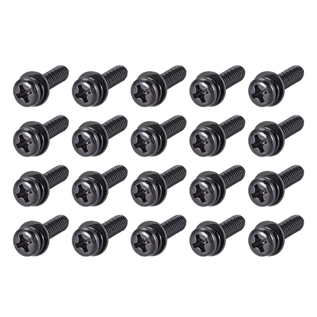 Unique Bargains M5 x 18mm Acier au Carbone Phillips Pan Tête Machine Vis Boulons Combinent 20pcs