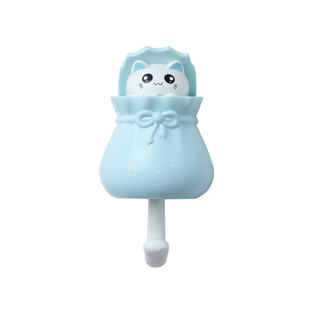 

yubnlvae cat cute hook no hole wall hanging door back clothes hook tools