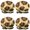 Yellow and Brown-1, variant on Shower Caps,Yellow and Brown Of Leopard Print Waterproof Shower Cap for Women 4 Pieces,Double Reusable Hair Cover for Shower PEVA Elastic Stretch Hem
