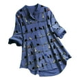 thumbnail image 1 of Betiyuaoe T Shirts T-shirt à Manches Longues à Col Rond à Imprimé Chat pour Femme, 1 of 4